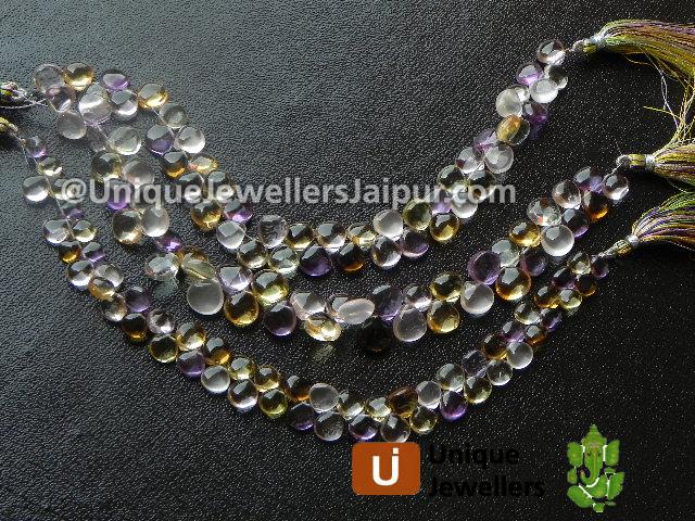 Multi Stone Plain Heart Beads